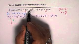 4x4  8x3 3x2 5x 2  0 Steps to Solve Quartic Polynomial Equation [upl. by Haerb]