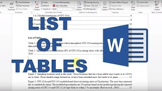 How to make table captions and a list of tables in word [upl. by Casper]