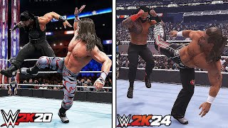 WWE 2K24 Vs WWE 2K20 Epic Finishers Comparison [upl. by Aicilef]