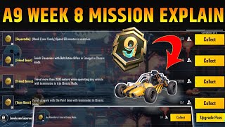 BGMI WEEK 8 MISSIONS  A9 WEEK 8 MISSION  WEEK 8 MISSION BGMI  A9 RP MISSION WEEK 8 EXPLAINED [upl. by Sayed112]