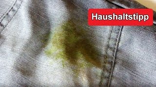 Grasflecken aus Kleidung mit Essig entfernen – Anleitung Grasfleck Jeans Trikot Hose rausbekommen [upl. by Marji]