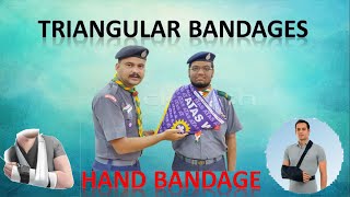 HAND BANDAGE  FIRST AID  TRIANGULAR BANDAGES [upl. by Alohs]