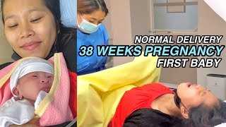 24 YEARS OLD FIRST BABY 38 WEEKS  NORMAL DELIVERY [upl. by Anisah]