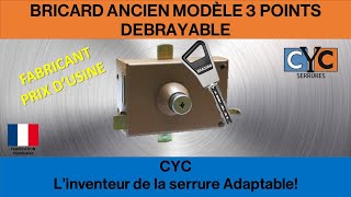 TUTO  comment monter un cylindre adaptable DÉBRAYABLE à clé CYC sur une serrure BRICARD [upl. by Deedee]