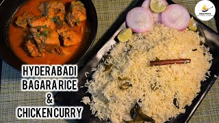 Hyderabadi Bagara Rice amp Chicken Curry  Bagara Rice in Electric Rice cooker [upl. by Anilesor480]