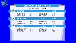 Cricket Tasmania Premier League  Mens 1st Grade  Round 21  Glenorchy v North Hobart  Day 2 [upl. by Ylecara]