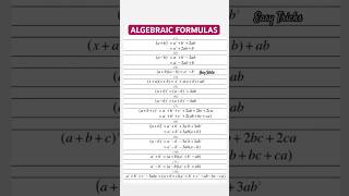 Algebra formulas  basic Algebraic Formulas shorts shortsfeed shortvideo [upl. by Latreshia]