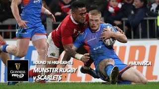 Round 16 Highlights Munster Rugby v Scarlets Rugby  201617 season [upl. by Supmart194]