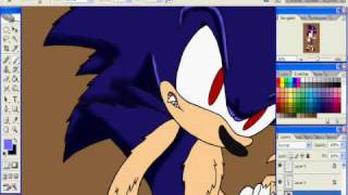 speed painting sonic the werehog in photoshop [upl. by Aicinoid]