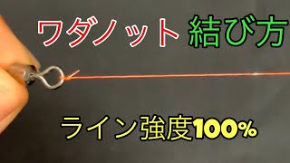 釣り糸を結ぶ【ワダノット】の結び方！結束強度100 [upl. by Lledroc]