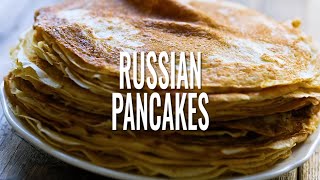 Traditional Russian Pancakes BliniBlinchiki [upl. by Drue]