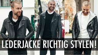 LEDERJACKE KOMBINIEREN ● 5 WEGE eine Lederjacke zu STYLEN [upl. by Nollat787]