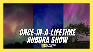 Northern Lights Show OnceinaLifetime Event Wows Canada [upl. by Nylarej]