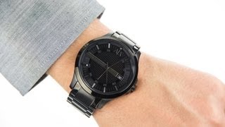 Armani Exchange Gents Smart Black Steel Bracelet Watch AX2104 [upl. by Llennahc713]