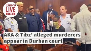 Here are AKA amp Tibz alleged killers First appearance in Durban court [upl. by Saoj]