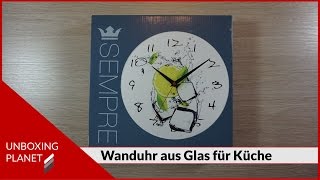 GlasWanduhr für Küche  Unboxing Video [upl. by Hayley245]