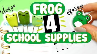 4x easy DIY FROG SchoolOffice Supplies 🐸🐸 [upl. by Deeas]