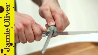 How to sharpen knives  Jamie Olivers Home Cooking Skills [upl. by Fosdick289]