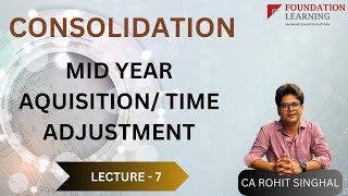 ACCA SBR Lecture 7Consolidation Mid year AcquisitionTime Adjustment by CA Rohit Singhal [upl. by Adleme]