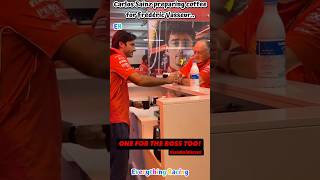 Carlos Sainz preparing coffee for Frederic Vasseur carlossainz vasseur f1shorts [upl. by Sup]