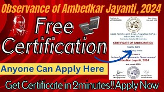 Online Quiz Programme in Observance of Ambedkar Jayanti 2024 with Certificate  2Free Online Webinar [upl. by Sadowski]