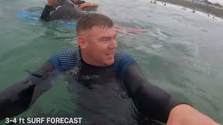 Body Boarding And Surfing At Polzeath North Cornwall With 34ft Surf Forecast [upl. by Ocin]