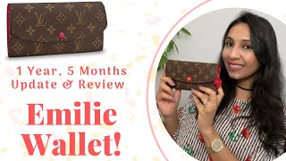 Why I SOLD my Louis Vuitton CLÉMENCE wallet for EMILIE WALLET  Review  1 yr 5 months WEAR amp TEAR [upl. by Burr]