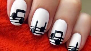 Easy Music Note Nail Art [upl. by Krystin]