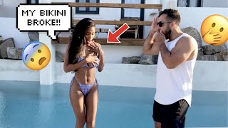 DISSOLVING BIKINI PRANK ON MY FIANCE  IN PUBLIC [upl. by Eadrahs]