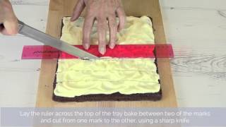 Bake Club presents How to neatly cut a tray bake [upl. by Caldeira69]