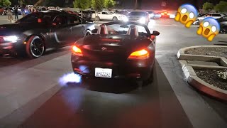 BMW Z4 VS HELLACAT REV BATTLE INSANE FLAMES [upl. by Malas]