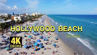 Hollywood Beach Florida Spring Break USA 2023 Drone 4K [upl. by Eniamzaj942]