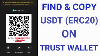 How To Find Your USDT ERC20 Wallet Address On Trust Wallet  Find amp Copy Trust Wallet USDT Address [upl. by Kalli]