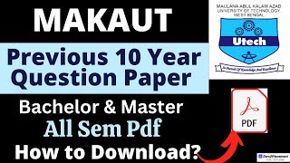 MAKAUT Previous 10 Years Offline Exam Questions  Study Notes Download Questions BPharma BBAMBA [upl. by Akemot]