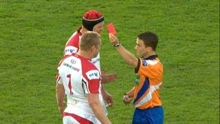 Straight Red Card For Tom Court  Ulster v Leinster 2nd May 2014 [upl. by Rabelais]