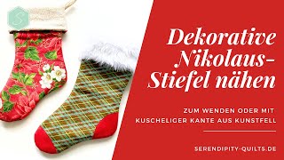 Dekorative Nikolaus Stiefel nähen [upl. by Legim]