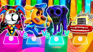 🟢 Abstracted Pomni vs Sheriff Labrador exe vs Zoonomaly vs Bus Eater 🎶 Who is Best Tiles Hop EDM [upl. by Analle]