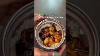 Honey garlic shrimp for my son’s school lunch today lunchbox shrimp prawnrecipe schoollunch [upl. by Enyawal776]