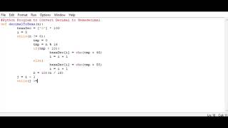 Python Program to Convert Decimal to Hexadecimal [upl. by Tamara]