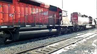 Canadian Pacific SD402 locomotives Shunting In Edmonton [upl. by Annabal914]