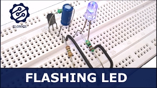 Flashing LED circuit using transistors on Breadboard  Basic Electronics Projects [upl. by Nnewg]