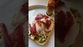 Smashed Avocado amp Eggs With Iberico Ham amp Hot Sauce Breakfast [upl. by Cailly]