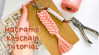 Macrame Keychain TUTORIAL3  DIY Keychain for beginners  Easy pattern STEP BY STEP  WeaveyStudio [upl. by Eeclehc]