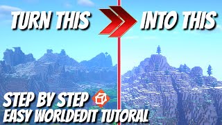 How to Use WorldEdit in Minecraft Making a Mountain Range Step by Step Tutorial World Edit Basics [upl. by Doley]