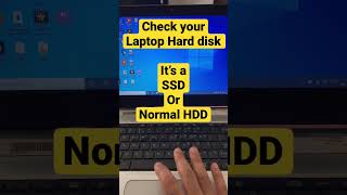 Check your Laptop Hard Disk type  SSD or Normal HDD shorts [upl. by Hosea]