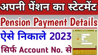 UP Pension Payment Details Kaise Nikale  Pension Statement Kaise Download Kare Pension Sallry Slip [upl. by Martica]