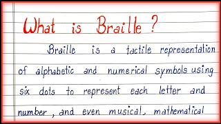 What is Braille Few Lines about Braille Essay on Braille [upl. by Deer]