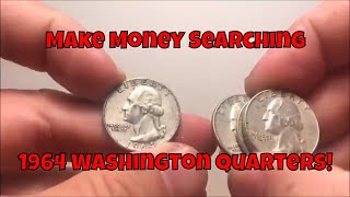 Make Money Searching 1964 Washington Quarters  LARGE Returns With These Finds [upl. by Dasya861]