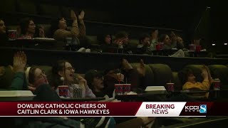 Dowling Catholic cheers on Caitlin Clark Hawkeyes in Elite Eight matchup [upl. by Robbin808]