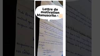 Lettre de motivation Manuscrite shorts tending [upl. by Ainad]